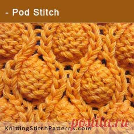 Pod Stitch. Free Knitting Pattern includes written instructions and video tutorial.