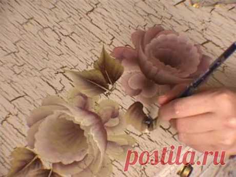 One Stroke painting. Part2, Tagil roses. Tatiana Kudryavtseva - YouTube