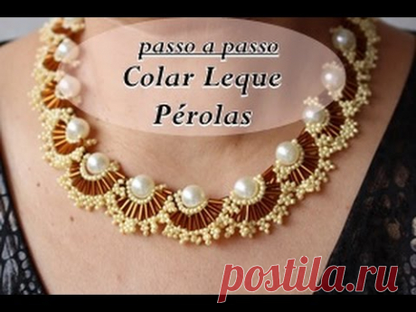 NM Bijoux - Colar Leque Pérolas - passo a passo