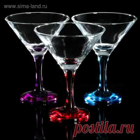 Набор бокалов для мартини 280 мл "Энжой", 3 шт, с окрашенной ножкой (3532151) - Купить по цене от 329.00 руб. | Интернет магазин SIMA-LAND.RU