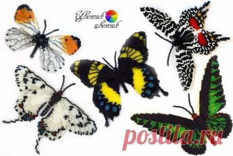 Схемы бабочек для мозаичного плетения. | Салон Эксклюзивного Бисера beading patterns free