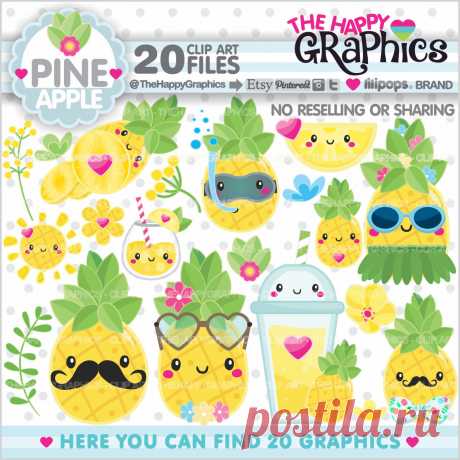 Pineapple Clipart 80%OFF Pineapple Graphics COMMERCIAL