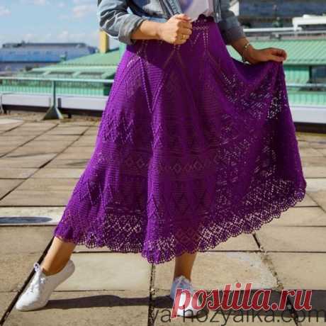 Летняя фиолетовая юбка