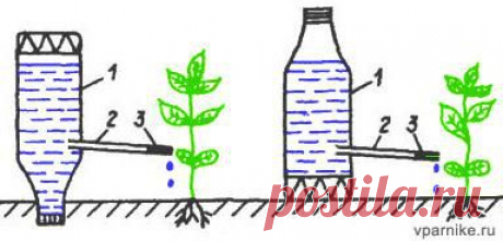 Простые системы капельного полива растений из пластиковых бутылок и не только