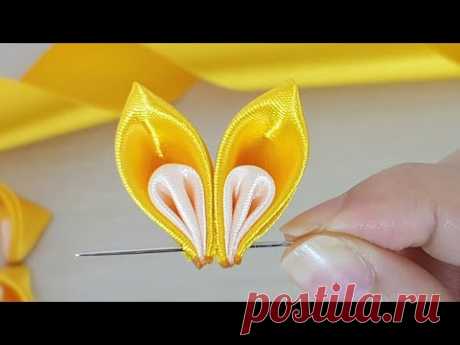 Amazing Ribbon Flower Work - Hand Embroidery Flowers Design - Sewing Hacks - Easy Flower Making