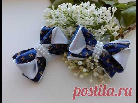 Простые бантики из лент 2,5 см Канзаши Мастер Класс / Simple bows of ribbons 2.5 cm Kanzashi MK