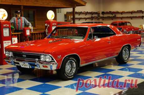 1966 Chevrolet Chevelle SS-Red-A&E классические автомобили