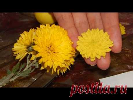 Хризантема из холодного фарфора легко, мастер класс / Chrysanthemum of cold porcelain easily