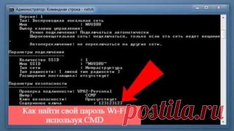 CMD: Посмотреть пароль Wifi | Windows 10/8/7 / XP