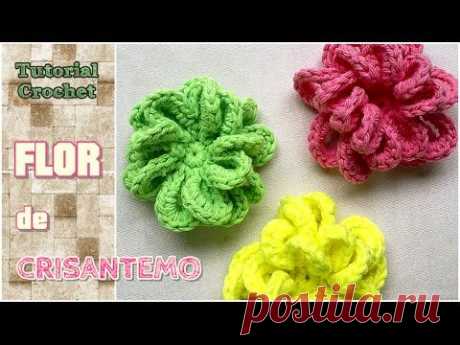 Flor crisantemo a crochet