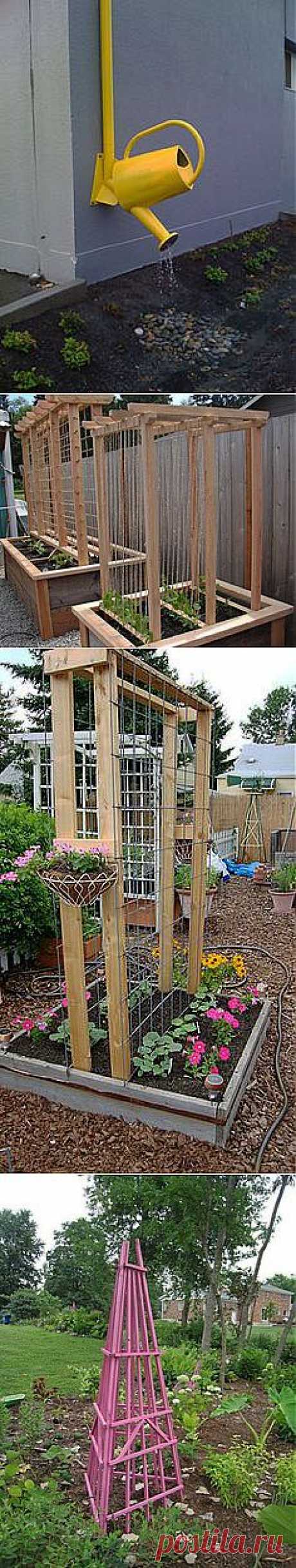 Hiding a downspout with trellis | Garden wonderland