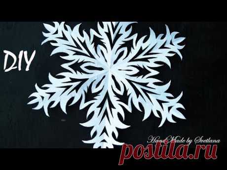 Снежинка из бумаги Как вырезать снежинки Схема Snowflakes from paper Schneeflocke aus Papier