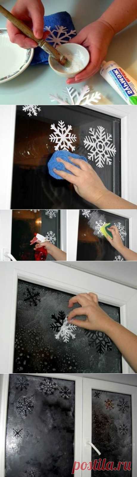 Украшаем окна снежинками