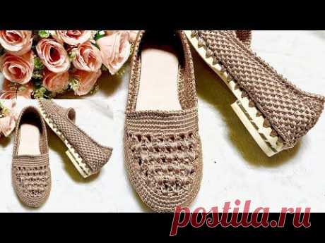 how to crochet beautiful balarina shoe full tutorial#crochet #knittingwithlove