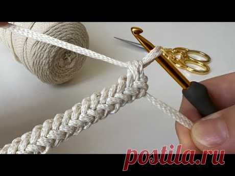 BAG HANDLE CROCHET / Easy Crochet Bag Handle Tutorial / Crochet Cord
