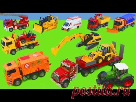 Пожарная машина, Экскаватор, Самосвалы, Тракторы и бульдозеры | Bruder Construction для детей