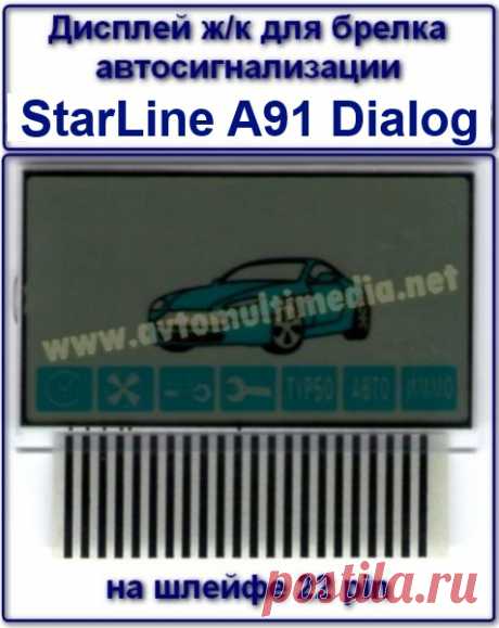 Жидкокристалический дисплей со шлейфом для брелка автосигнализации StarLine A91 Dialog. Количество контактов 22, шаг 1,5 mm.