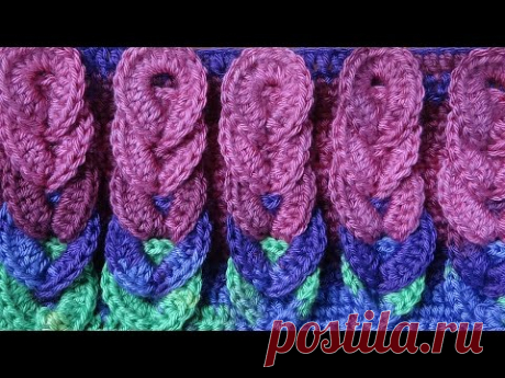 Crochet pattern Коса узор вязания крючком 40 - YouTube