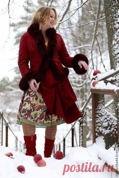 Купить Юбка в стиле бохо &quot;Хохлома&quot; - бордовый, однотонный, пышная юбка, короткая юбка