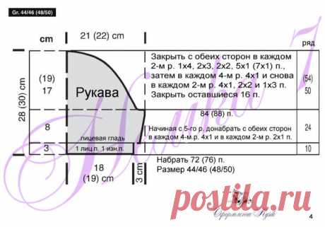 Выкройка короткого рукава большого размера.