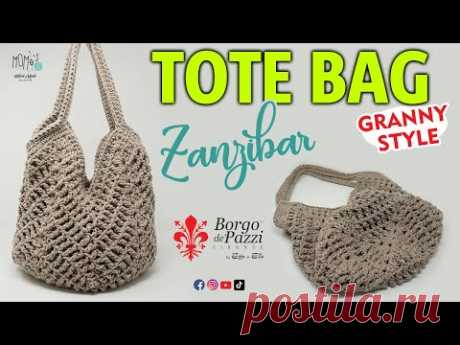 MAXI TOTE BAG GRANNY STYLE ⚜️ ZANZIBAR ⚜️ BORGO DE' PAZZI® FIRENZE || CROCHET PATTERN 🌻Momì's🌻