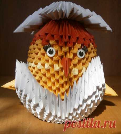 Модульное оригами Цыпленок мастер класс по изготовлению поделки