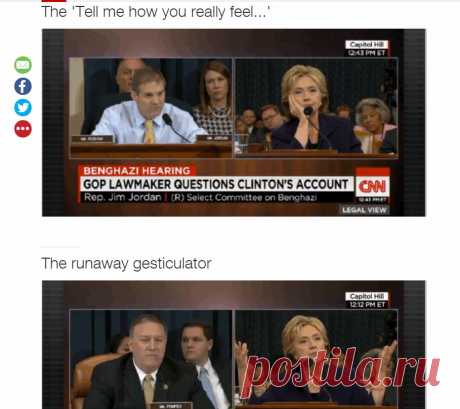 Hillary Clinton's testimony before the Benghazi Committee, in gifs - CNNPolitics.com
Clinton's expressions throughout the hearing were so notable, in fact, that CNN compiled several of them here.