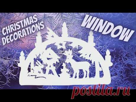 Рождественская вытынанка для украшения окна к Новому году с рассказом на английском!