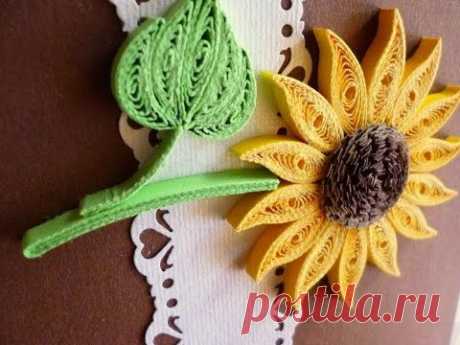 Quilling Made Easy # How to make Yellow Sun Flower Design using Paper Art Quilling -Paper Quilling