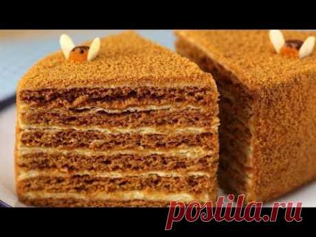 Медовый торт (Медовик) Старинный Рецепт  МЕДОВИКА . Как приготовить медовый торт.