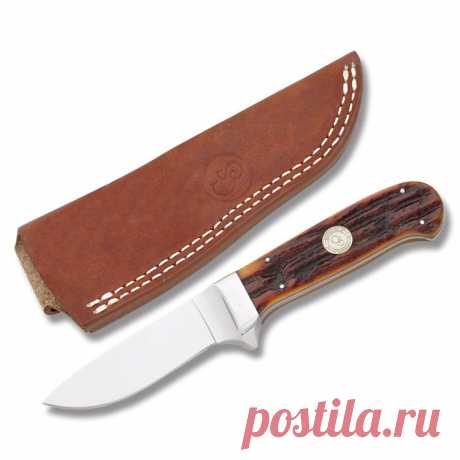 Canal Street® D'Holder Customer Drop Point Hunter
$274.99 

·Mirror polished 19C27 Sandvik steel blade
·Red stag bone handle
·Integral stainless steel guard
·Nickel silver pins and shield
·3-1/4&quot; drop pt blade length
·Blade width: 7/8&quot;
·Blade thickness: 1/8&quot;
·7-3/8&quot; overall
·Leather belt sheath
·Made in USA﻿