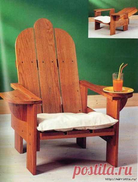 Как сделать стильное кресло с откидной спинкой из поддонов