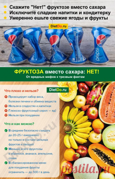 Фруктоза вместо сахара — польза и вред при похудении и диабете. Честные обзоры добавок для здоровья на DietDo.ru!