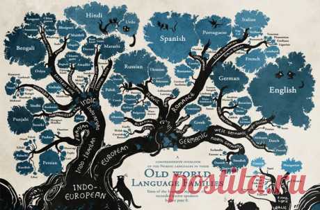 Создательница комиксов нарисовала семейное древо языков Художница Минна Сандберг создала изящную инфографику в виде дерева, чтобы показать, какие языки связаны между собой, несмотря на отдаленность обитания их носителей, а какие — не имеют ничего общего, несмотря на соседство