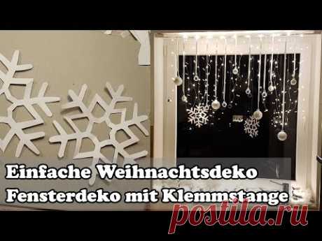 DIY: Fenster Weihnachtsdeko mit Gardinenstange / Christmas window decoration