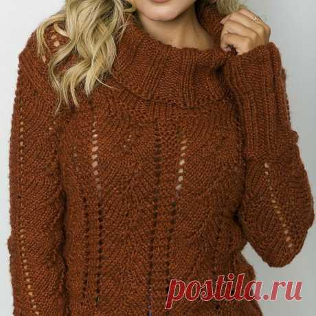 Коричнево-рыжий свитер спицами – Paradosik Handmade - вязание для начинающих и профессионалов