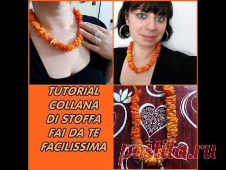 TUTORIAL COLLANA DI STOFFA  FAI DA TE idea riciclo