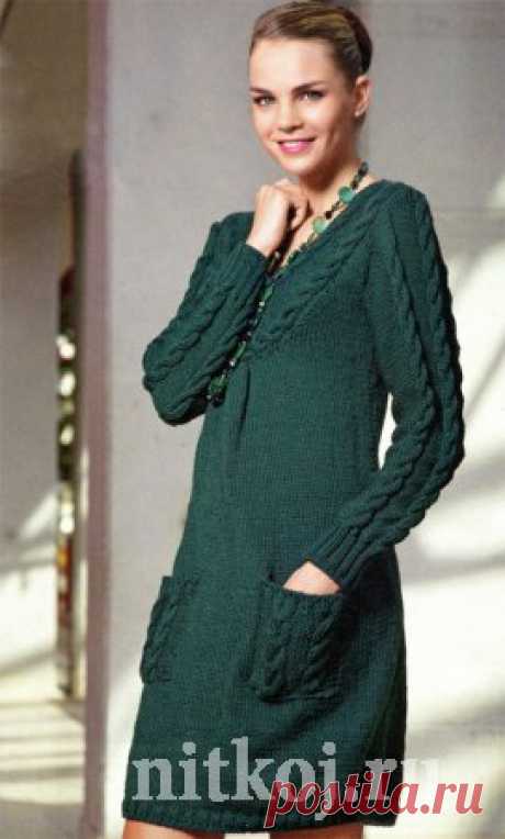 Теплое вязаное платье спицами » Ниткой - вязаные вещи для вашего дома, вязание крючком, вязание спицами, схемы вязания