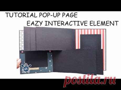 Interactive construction for photoalbum/Simple pop-up element/Tutorial scrapbook/ Easiest mini album - YouTube