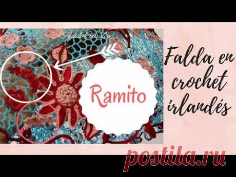 Falda en crochet irlandés paso a paso para principiantes- ramito con nudos- Tejido Circulos