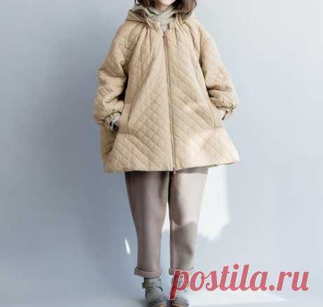 Women's winter coat Cotton Oversized blouse Loose Hooded | Etsy