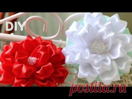 Бант Цветок из ленты. Мастер-класс / Tutorial: Ribbon Bow-Flower/ Kanzashi DIY