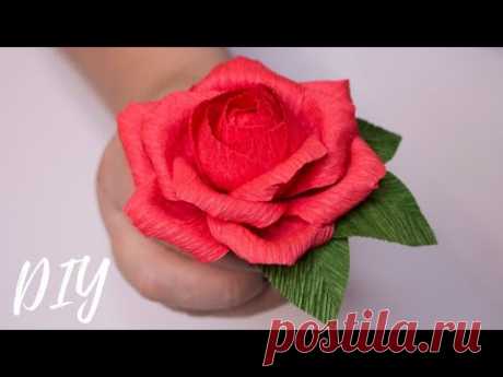 Новогодняя роза / Очень просто РОЗА из гофрированной бумаги / DIY Corrugated Paper Roses