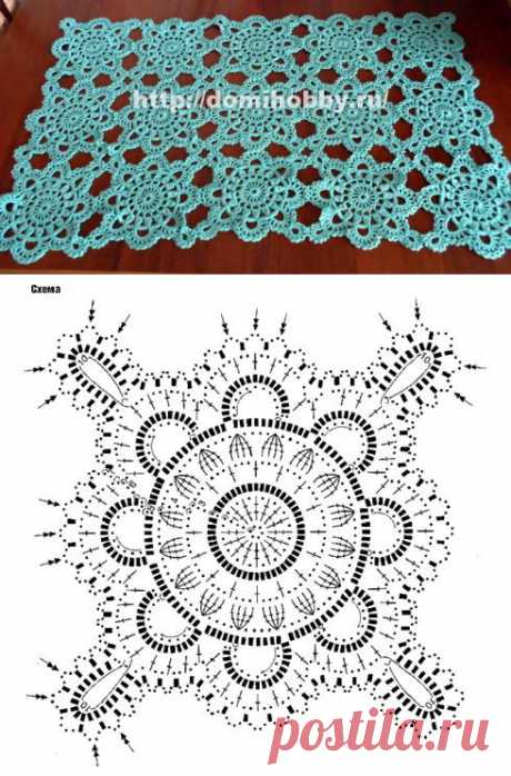 КРАСИВЫЙ МОТИВ КРЮЧКОМ. СХЕМА + МК