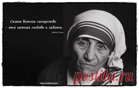 &quot;Отдай свои руки, чтобы служить, и свое сердце — чтобы любить.&quot;
Мать Тереза