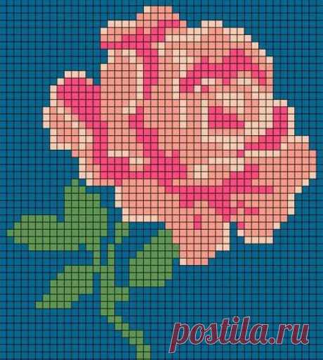 Роз много не бывает Роз много не бываетПоэтому мы добавляем схемы вышивки роз крестом в ваши копилочки.