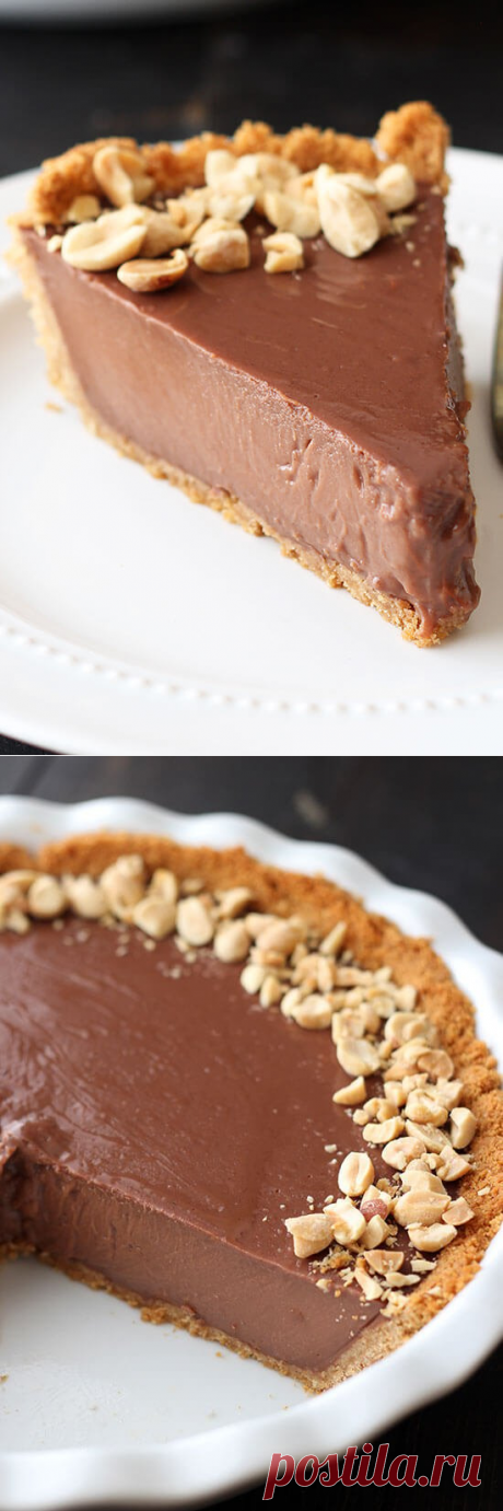 Chocolate Peanut Butter Pudding Pie - Handle the Heat