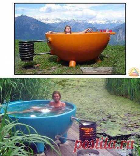 (17) The DutchTub, a &quot;low-tech&quot; jacuzzi that uses a very rudimentary heat exchanger coil to heat the water. This idea can be used for heating water via …