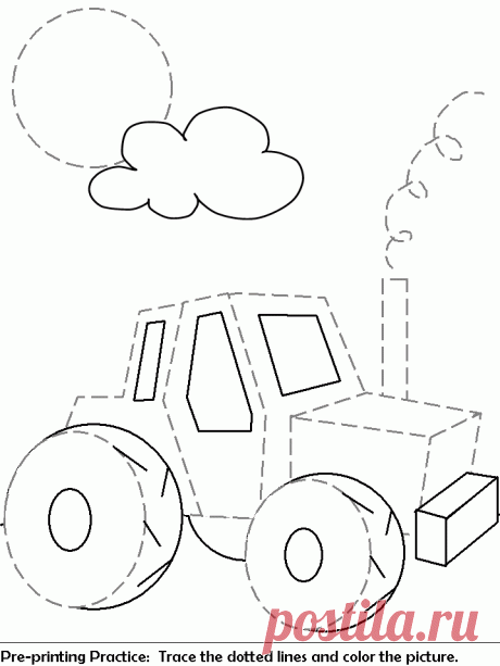 (690) Tractor tracing for pre-writers! Already had to print this one for the boys lol! | scuola infanzia