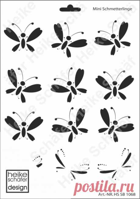 Heike Schaefer Design Plantilla A4 104-1068 Mini Mariposas